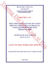 Luận văn Hoàn thiện chính sách thu hút nguồn nhân lực chất lượng cao trong các cơ quan hành chính nhà nước tỉnh Quảng Bình