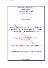 Luận văn Hoàn thiện công tác cho vay tiêu dùng tại ngân hàng thương mại cổ phần sài gòn Thương tín – Chi nhánh Quảng Trị