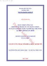 Luận văn Hoàn thiện công tác kiểm soát chi đầu tư xây dựng cơ bản từ ngân sách nhà nước tại kho bạc nhà nước Lệ thủy tỉnh Quảng Bình