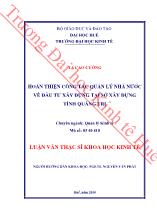 Luận văn Hoàn thiện công tác quản lý nhà nước về đầu tư xây dựng tại sở xây dựng tỉnh Quảng Trị