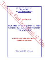 Luận văn Hoàn thiện công tác quản lý tài chính tại trung tâm giáo dục thường xuyên tỉnh Quảng Bình