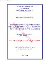 Luận văn Hoàn thiện công tác quản lý thu bảo hiểm xã hội bắt buộc tại bảo hiểm xã hội thành phố Đồng hới, tỉnh Quảng Bình