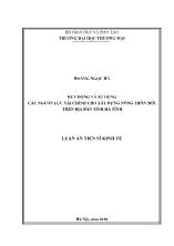 Luận văn Huy động và sử dụng các nguồn lực tài chính cho xây dựng nông thôn mới trên địa bàn tỉnh Hà Tĩnh