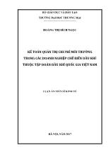 Luận văn Kế toán quản trị chi phí môi trường trong các doanh nghiệp chế biến dầu khí thuộc tập đoàn dầu khí quốc gia Việt Nam