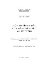 Luận văn Một số tính chất của hàm đơn điệu và áp dụng