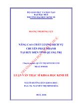 Luận văn Nâng cao chất lượng dịch vụ chuyển phát nhanh tại bưu điện tỉnh Quảng Trị