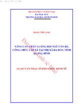 Luận văn Nâng cao chất lượng đội ngũ cán bộ, công chức cấp xã tại thị xã Ba đồn, tỉnh Quảng Bình