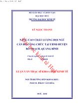 Luận văn Nâng cao chất lượng đội ngũ cán bộ công chức tại UBND huyện Bố trạch, Quảng Bình