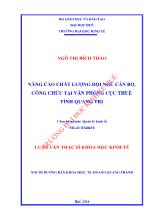 Luận văn Nâng cao chất lượng đội ngũ cán bộ, công chức tại văn phòng cục thuế tỉnh Quảng Trị