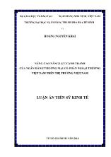 Luận văn Nâng cao năng lực cạnh tranh của ngân hàng thương mại cổ phần ngoại thương Việt Nam trên thị trường Việt Nam