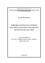 Luận văn Nghệ thuật tuồng đào tấn trong hoạt động ngoại khóa cho sinh viên trường đại học quy nhơn