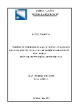 Luận văn Nghiên cứu ảnh hưởng của quan trị vốn lưu động đến khả năng sinh lời của các doanh nghiệp ngành sản xuất nông nghiệp trên thị trường chứng khoán Việt Nam