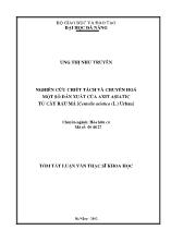 Luận văn Nghiên cứu chiết tách và chuyển hoá một số dẫn xuất của axit asiatic từ cây rau má [centella asiatica (l.) urban]