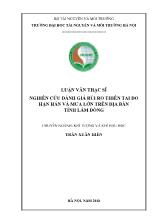 Luận văn Nghiên cứu đánh giá rủi ro thiên tai do hạn hán và mưa lớn trên địa bàn tỉnh Lâm Đồng