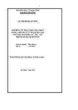 Luận văn Nghiên cứu hoạt hóa than bùn bằng axit hcl và ứng dụng làm vật liệu hấp phụ Cu2+, Pb2+, Zn2+ trong dung dịch nước