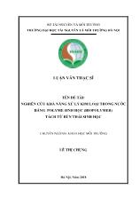Luận văn Nghiên cứu khả năng xử lý kim loại trong nước bằng polyme sinh học (biopolymer) tách từ bùn thải sinh học