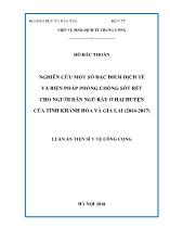 Luận văn Nghiên cứu một số đặc điểm dịch tễ và biện pháp phòng chống sốt rét cho người dân ngủ rẫy ở hai huyện của tỉnh Khánh Hòa và Gia Lai (2014 - 2017)