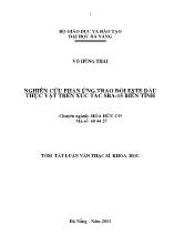 Luận văn Nghiên cứu phản ứng trao đổi Este dầu thực vật trên xúc tác sba - 15 biến tính