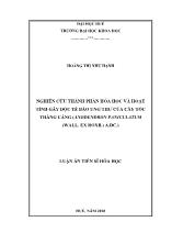 Luận văn Nghiên cứu thành phần hóa học và hoạt tính gây độc tế bào ung thư của cây tốc thằng cáng (anodendron paniculatum (wall. ex roxb.) a.dc.)