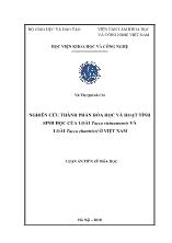 Luận văn Nghiên cứu thành phần hóa học và hoạt tính sinh học của loài tacca vietnamensis và loài tacca chantrieri ở Việt Nam