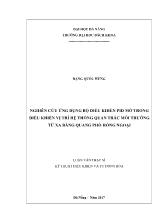 Luận văn Nghiên cứu ứng dụng bộ điều khiển pid mờ trong điều khiển vị trí hệ thống quan trắc môi trường từ xa bằng quang phổ hồng ngoại