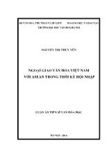 Luận văn Ngoại giao văn hóa Việt Nam với asean trong thời kỳ hội nhập