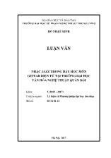 Luận văn Nhạc jazz trong dạy học môn guitar điện tử tại trường đại học văn hóa nghệ thuật quân đội