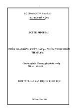 Luận văn Phân loại đồng chất các p – nhóm theo nhóm tiềm lực