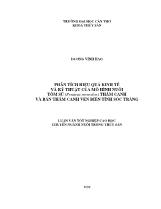 Luận văn Phân tích hiệu quả kinh tế và kỹ thuật tại mô hình nuôi tôm sú (penaeus monodon) thâm canh và bán thâm canh ven biển tỉnh Sóc Trăng