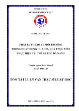 Luận văn Pháp luật bảo vệ môi trường trong hoạt động du lịch, qua thực tiễn thực hiện tại thành phố Đà Nẵng