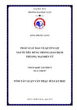 Luận văn Pháp luật bảo vệ quyền lợi người tiêu dùng trong giao dịch thương mại điện tử