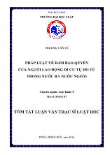 Luận văn Pháp luật về đảm bảo quyền của người lao động di cư tự do từ trong nước ra nước ngoài