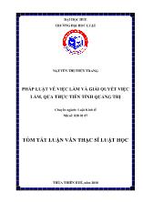 Luận văn Pháp luật về việc làm và giải quyết việc làm, qua thực tiễn tỉnh Quảng Trị