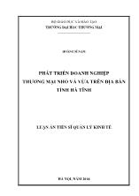 Luận văn Phát triển doanh nghiệp thương mại nhỏ và vừa trên địa bàn tỉnh Hà Tĩnh