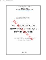 Luận văn Phát triển kinh doanh dịch vụ thông tin di động tại VNPT Quảng Trị