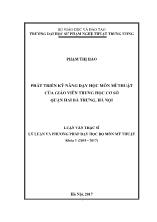 Luận văn Phát triển kỹ năng dạy học môn mĩ thuật của giáo viên trung học cơ sở quận hai Bà Trưng, Hà Nội