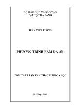 Luận văn Phương trình hàm đa ẩn