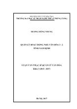 Luận văn Quản lý hoạt động nhà văn hóa 3 - 2 tỉnh Nam Định