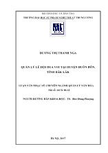 Luận văn Quản lý lễ hội đua voi tại huyện Buôn đôn, tỉnh Đăk Lăk