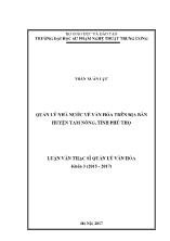 Luận văn Quản lý nhà nước về văn hóa trên địa bàn huyện Tam nông, tỉnh Phú Thọ
