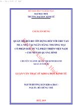 Luận văn Quản trị rủi ro tín dụng đối với cho vay mua nhà tại ngân hàng thương mại cổ phần đầu tư và phát triển Việt Nam chi nhánh Quảng Bình