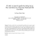 Luận văn Tổ chức và quản lý nguồn lực thông tin tại thư viện khoa học tổng hợp thành phố Hồ Chí Minh