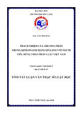 Luận văn Trách nhiệm của thương nhân trong kinh doanh hàng hóa đối với người tiêu dùng theo pháp luật Việt Nam