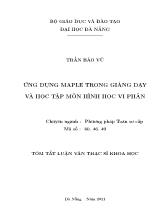 Luận văn Ứng dụng maple trong giảng dạy và học tập môn hình học vi phân