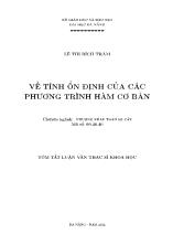 Luận văn Về tính ổn định của các phương trình hàm cơ bản