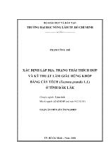 Luận văn Xác định lập địa, trạng thái thích hợp và kỹ thuật làm giàu rừng khộp bằng cây tếch (tectona grandis l.f.) ở tỉnh Đăk Lăk