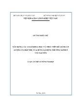 Luận văn Xây dựng các cơ sở khoa học và thực tiễn để giám sát lượng co2 hấp thụ của rừng lá rộng thường xanh ở Tây Nguyên