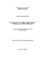 Luận văn Xây dựng các điều kiện tối ưu thông qua nón liên hợp