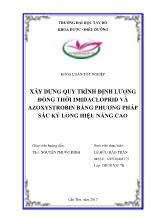 Luận văn Xây dựng quy trình định lượng đồng thời imidacloprid và azoxystrobin bằng phương pháp sắc ký lỏng hiệu năng cao