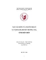 Nạn tảo hôn của người tháI ở xã Nậm lịch, huyện Mường ảng, tỉnh Điện Biên